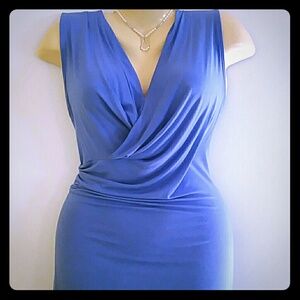 Preston & York Blue Draped Sleeveless Top